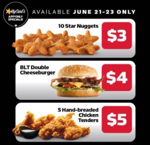 DEAL: Carl's Jr App Deals valid from 21 to 23 June 2021 10