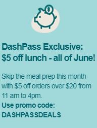 DEAL: DoorDash - $5 off Orders with $20+ Spend between 11am-4pm with DashPass (until 30 June 2021) 8
