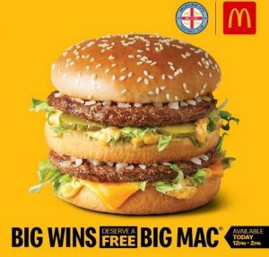 DEAL: McDonald’s - Free Big Mac in Victoria via Melbourne City FC (12-2pm 28 June 2021) 3