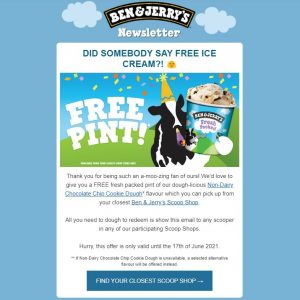 DEAL: Ben & Jerry's - Free Non-Dairy Chocolate Chip Cookie Dough Pint (until 17 June 2021) 5
