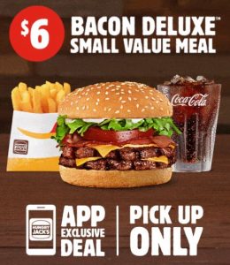 DEAL: Hungry Jack's - $6 Bacon Deluxe Small Meal via App 3