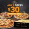 DEAL: Rashays - Any 3 Pizzas for $30 8