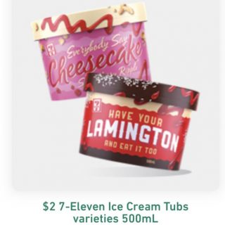 DEAL: 7-Eleven App – $2 Strawberry Cheesecake or Lamington Ice Cream Tub via App on Weekends (until 29 August 2021) 4