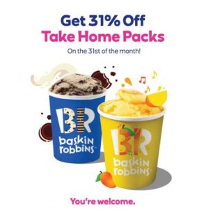 DEAL: Baskin Robbins - 31% off Take Home Packs (31 July 2021) 5
