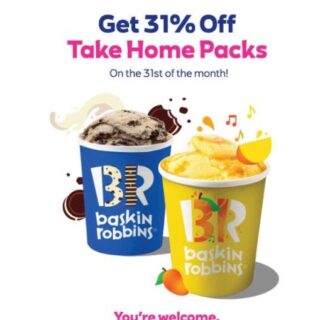DEAL: Baskin Robbins - 31% off Take Home Packs (31 January 2022) 1