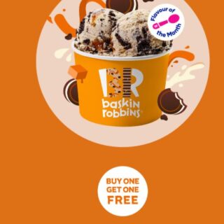 DEAL: Baskin Robbins - Buy One Get One Free Caramel Cookies 'N Cream 1 Scoop Waffle Cone for Club 31 Members 2