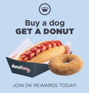 DEAL: Donut King - Free Cinnamon Donut with Hot Dog Purchase with DK Rewards (until 31 July 2021) 4