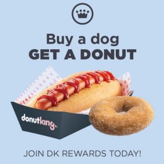 DEAL: Donut King - Free Cinnamon Donut with Hot Dog Purchase with DK Rewards (until 31 July 2021) 2