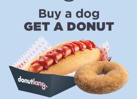 DEAL: Donut King - Free Cinnamon Donut with Hot Dog Purchase with DK Rewards (until 31 July 2021) 1