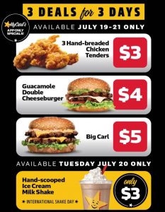 DEAL: Carl's Jr App Deals valid from 19 to 21 July 2021 9