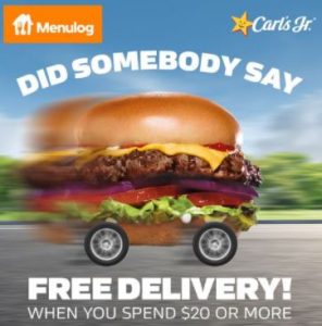DEAL: Carl's Jr - Free Delivery with $20+ Spend via Menulog 14