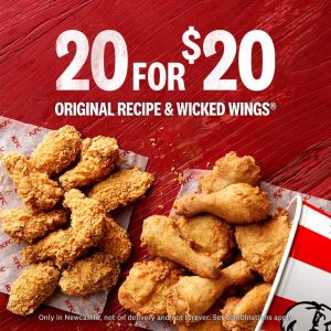 DEAL: KFC - 20 for $20 - 10 Pieces Original Recipe + 10 Wicked Wings (Cairns Only) 3