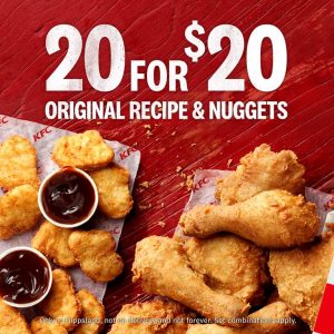 DEAL: KFC - 20 for $20 - 10 Pieces Original Recipe + 10 Nuggets (Gippsland Only) 3