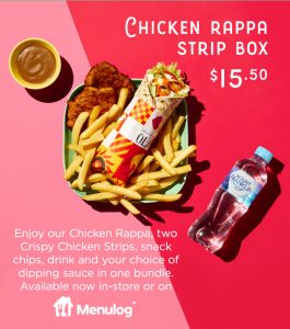 DEAL: Oporto - $15.50 Chicken Rappa Strip Box 3