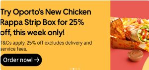 DEAL: Oporto - 25% off Chicken Rappa Strip Box via Uber Eats 28