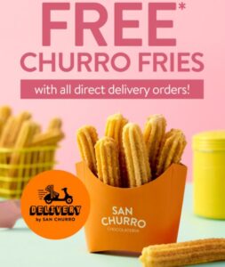 DEAL: San Churro - Free Churro Fries with $15 Spend via San Churro Delivery in VIC, SA & NSW (until 8 August 2021) 2 DEAL: San Churro - Free Churro Fries with $15 Spend via San Churro Delivery in VIC, SA & NSW (until 8 August 2021) 2
