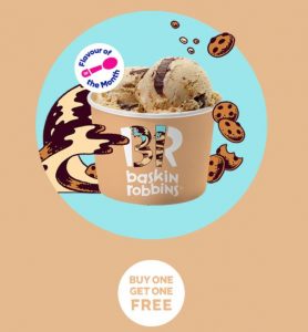 DEAL: Baskin Robbins - Buy One Get One Free Salted Cookie Dough Fudge 1 Scoop Waffle Cone for Club 31 Members 5