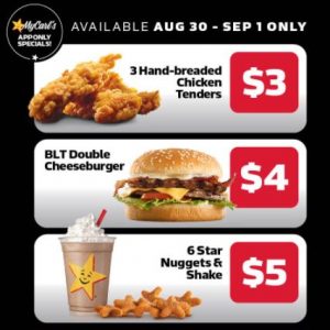 DEAL: Carl's Jr App Deals valid from 30 August to 1 September 2021 9