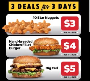 DEAL: Carl's Jr App Deals valid from 9 to 11 August 2021 9