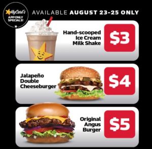 DEAL: Carl's Jr App Deals valid from 23 to 25 August 2021 9