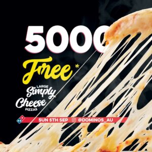 DEAL: Domino's - 5,000 Free Simply Cheese Pizzas Giveaway via Instagram (5 September 2021) 1