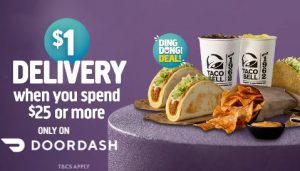 DEAL: Taco Bell - $1 Delivery with $25 Minimum Spend via DoorDash 3
