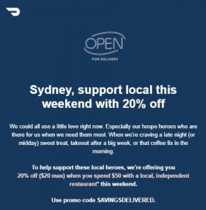DEAL: DoorDash - 20% off Selected Restaurants Over $50 in NSW, VIC, Brisbane & Gold Coast (until 12 August 2021) 8