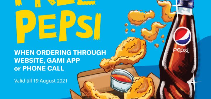 DEAL: Gami Chicken - Free Pepsi for Takeaway Orders via Website, Phone or App (until 19 August 2021) 2