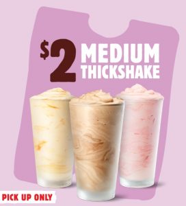 DEAL: Hungry Jack's - $2 Medium Thickshake via App (until 28 March 2022) 3