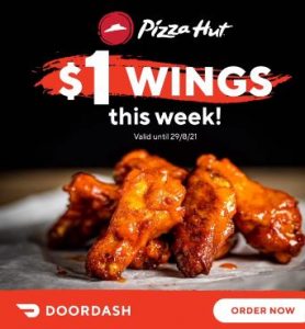 DEAL: Pizza Hut - 6 Wings for $6 via DoorDash (until 29 August 2021) 8