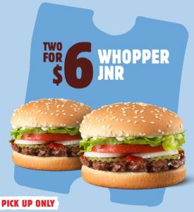 DEAL: Hungry Jack's - 2 Whopper Juniors for $6 via App (until 13 June 2022) 3