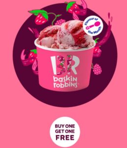 DEAL: Baskin Robbins - Buy One Get One Free Berry Mixed Up 1 Scoop Waffle Cone for Club 31 Members 4