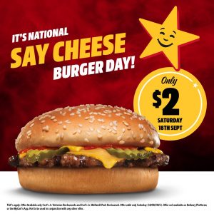 DEAL: Carl's Jr - $2 Cheeseburger on 18 September 2021 (VIC/Wetherill Park NSW) 9