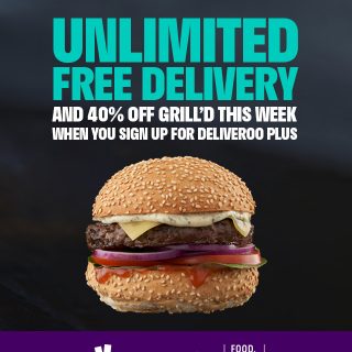 DEAL: Grill'd - 40% off with $20 Spend for Deliveroo Plus Members (until 12 September 2021) 2