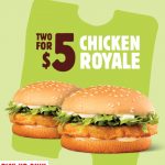 DEAL: Hungry Jack’s – 2 Chicken Royale Burgers for $5 via App (until 30 May 2022)