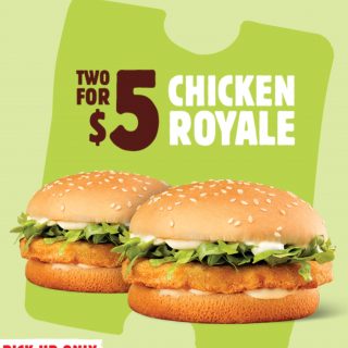 DEAL: Hungry Jack's - 2 Chicken Royale Burgers for $5 via App (until 25 September 2023) 3