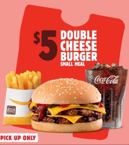 DEAL: Hungry Jack's - $5 Double Cheeseburger Small Meal via App (until 16 October 2023) 3