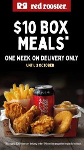 DEAL: Red Rooster - $10 Box Meals via Red Rooster Delivery (until 3 October 2021) 3