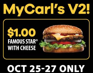 DEAL: Carl's Jr - $1 Famous Star with Cheese with New MyCarls V2 App (25-27 October 2021) 9