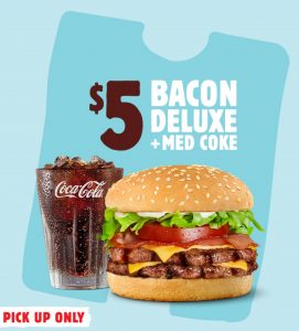 DEAL: Hungry Jack's - $5 Bacon Deluxe + Medium Coke via App (until 18 October 2021) 3