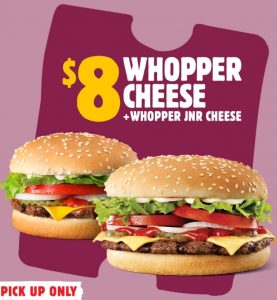 DEAL: Hungry Jack's - $8 Whopper Junior + Whopper Junior Cheese via App (until 25 October 2021) 3