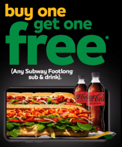 DEAL: Subway - Buy One Get One Free Any Subway Footlong and Any Drink via App (until 24 October 2021) 3