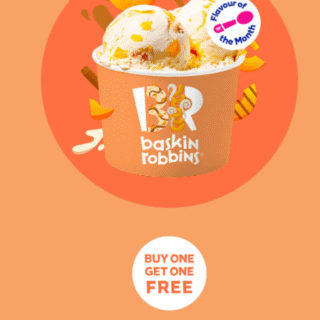 DEAL: Baskin Robbins - Buy One Get One Free Grilled Peaches 'N Cream 1 Scoop Waffle Cone for Club 31 Members 4