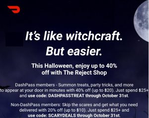 DEAL: DoorDash - 20% off The Reject Shop via DoorDash / 40% off for DashPass (until 31 October 2021) 8