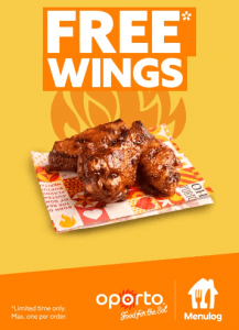 DEAL: Oporto - 3 Free Flame Grilled Wings with $30 Spend via Menulog 27