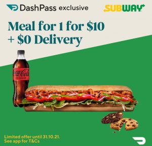 DEAL: Subway - $10 Meal for One Delivered for DoorDash DashPass Members 28