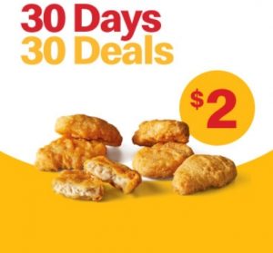 DEAL: McDonald’s - $2 for 6 McNuggets on 15 November 2021 (30 Days 30 Deals) 3
