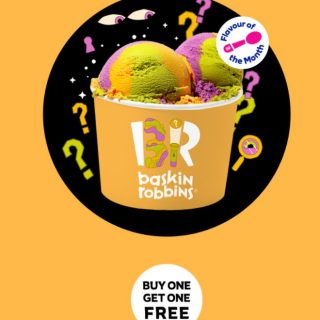 DEAL: Baskin Robbins - Buy One Get One Free Mystery Flavour #32 1 Scoop Waffle Cone for Club 31 Members 10