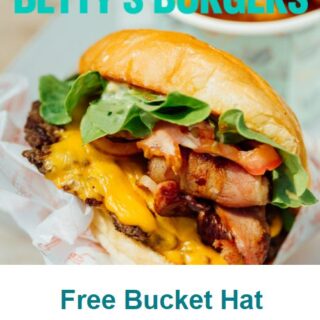 DEAL: Betty's Burgers - Free Bucket Hat with $50+ Spend + Free Delivery with $10 Spend via Deliveroo 6