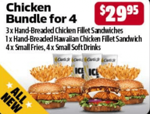 DEAL: Carl's Jr - $29.95 Chicken Bundle for 4 via App 9